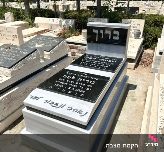 מצבות עם כיתוב בעברית בבית קברות
